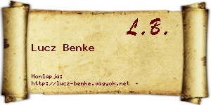 Lucz Benke névjegykártya